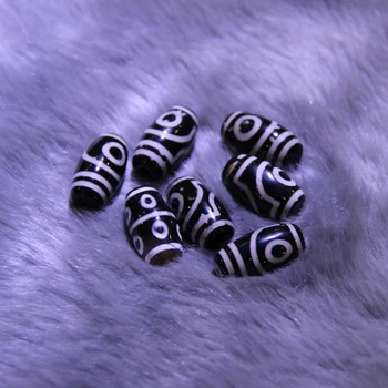 

2pcs/lot Eyes Black Fat Tibetan Mystical Stone Dzi Spherical Necklace, Tibetan Loose Dzi Beads Loose Gems Stone Gate Beads