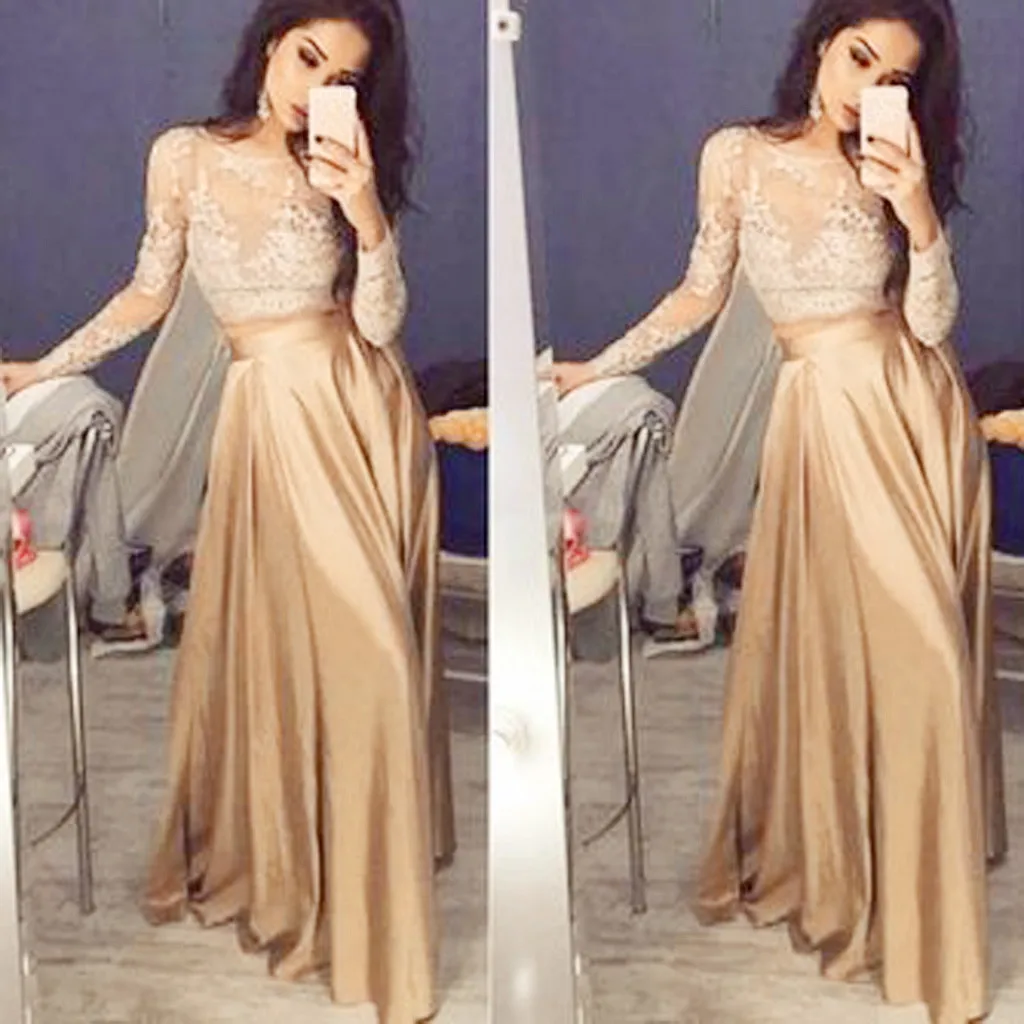 

dress women summer 2019 Women Formal Skirl Evening Party Long Maxi Lace Blouse Set party women 2019 dress plus size
