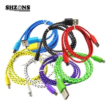 Hot 1m 2m 3m Braided Wire Micro USB Cable Sync Nylon Woven Charger Cords for Samsung S5 S6 S7 Android Phone V8 Micro USB Cable