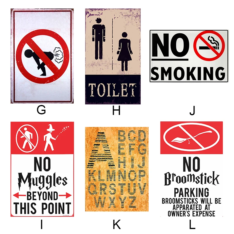 

Vintage Plaque Metal Stickers Tin Sign Pub Club Gallery Poster tips Decor Plate No Smoking Warning Signs Poster Signs Road Decor