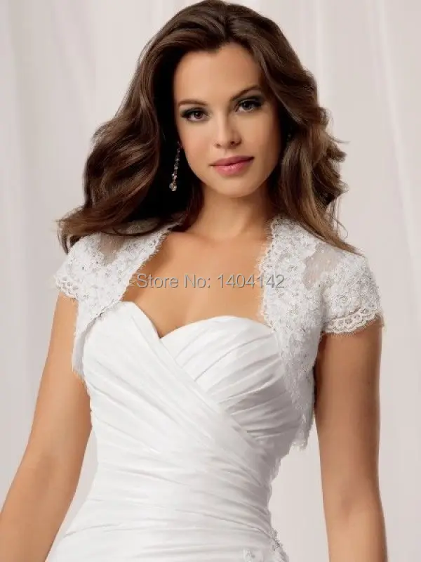 White Lace Wedding Jackets&Boleros Wedding Coats Bridal Jacket&Wraps Cap Sleeve Bridal