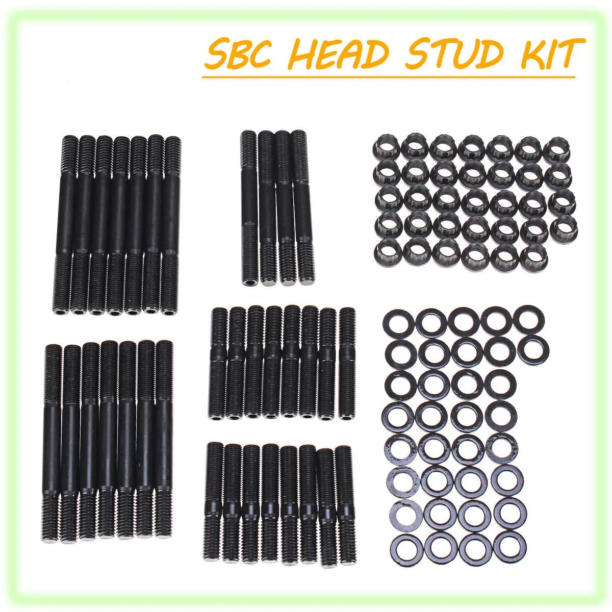 

NEW Car Accessories SBC Head Stud Kit for Alum or Iron Heads SBC Engine Head Studs # 1525-Stud/ 279.1001 SBC Head Stud Kit
