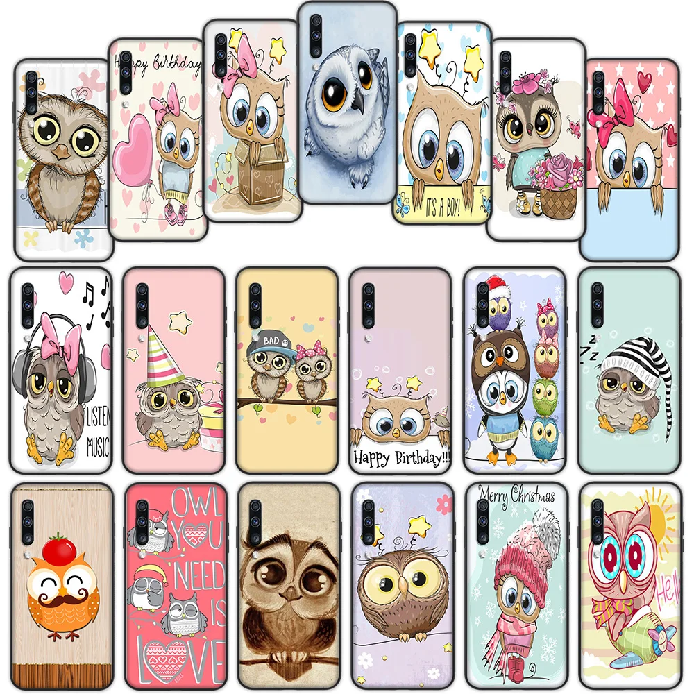 

Cute Owl Cartoon Soft Cover Case for Samsung Galaxy A50 A6 Plus A7 A8 2018 A5 A9 A10 A30 A40 A70