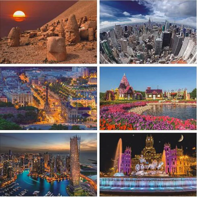 

1500 Pieces Peaceful Night for City Landscape Painting Puzzles Thicker Paper 1500 pieces Puzzle Toy Gift for News Festival