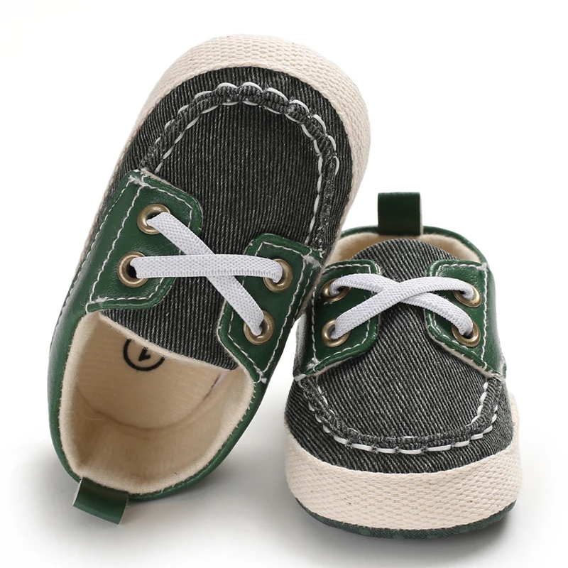 Брендовая повседневная обувь с мягкой подошвой для новорожденных мальчиков и девочек, парусиновые кроссовки с завязками, Спортивная весенне-Осенняя обувь для малышей 0-18 месяцев