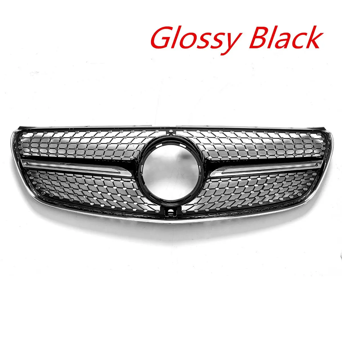 US $140.78 Diamond Grill Mesh W447 Car Front Grille Grill With Camera For Mercedes For Benz V Class W447 V250 V260 2015 2018 BlackChrome