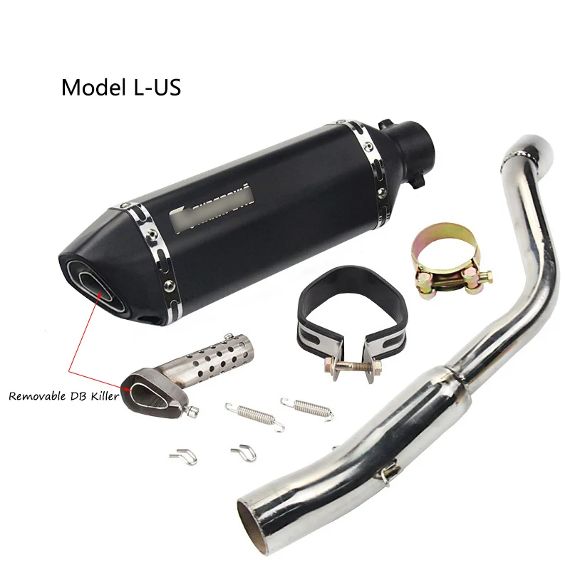 Для Honda CB600F Hornet 600 выхлопной трубы мотоцикла ЕС издание США Труба среднего звена слипоны 370 мм задний глушитель выхлопной трубы съемным глушителем - Цвет: L-US