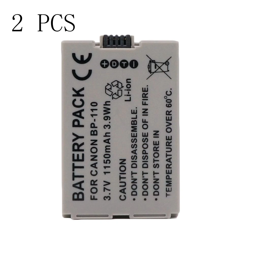 2 шт. аккумулятор WHCYonline для камеры Canon HFR206 R21 R20 R200 R28 R26 1150 мАч BP 110 BP110|battery for canon|camera