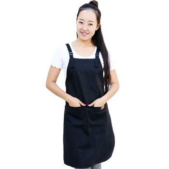 

2020 Pure Color Cooking Kitchen Apron For Woman Men Chef Waiter Cafe Shop BBQ Hairdresser Aprons Custom Logo Gift Bib Wholesale