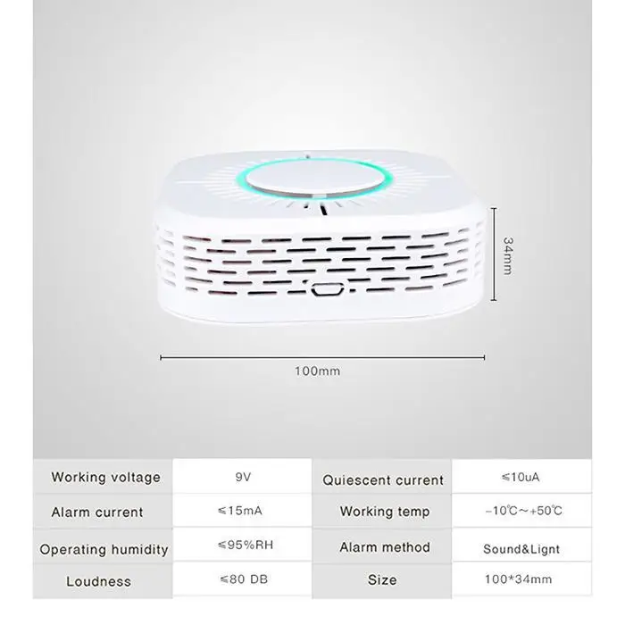 Прочный практичный внутренний независимый детектор тумана бытовой сигнализации-10-50 C 10 95% RH 20-30 инструмент 80 дБ дома