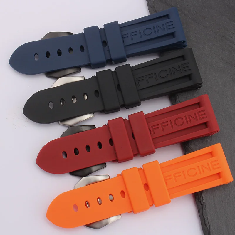 Top quality 24mm Black red blue orange Waterproof Silicone ...