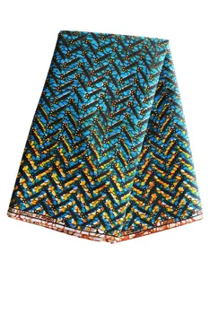 

6Yards Ankara Wave Cotton Fabric Fashionable Wax African Batik Cloth Fabric For Women Dress Suit Nigerian Wax Fabric