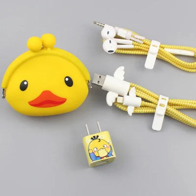 12 Милый мультфильм USB кабель наушники протектор набор с кабелем Стикеры для намотки Спиральный шнур протектор для iPhone 6 6s 7 8 Plus X XR - Цвет: 12