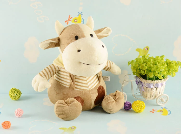 

30cm Cow Plush Toy Cute Zodiac Cows Child Creative Doll Christmas Holiday Gifts