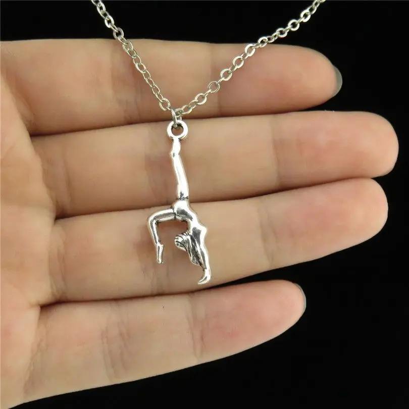 GLOWCAT Q16A97 Silver Alloy Girls Women Jewelry Gymnastics