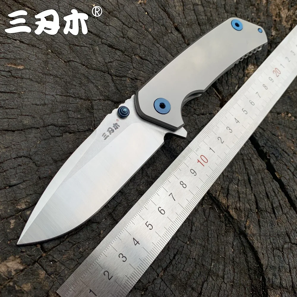 

Sanrenmu 9008-TZ TC4 Titanium Pocket Folding Blade Knife 12C27 Blade Outdoor Camping Survival Hunting Tactical Fishing Tool EDC