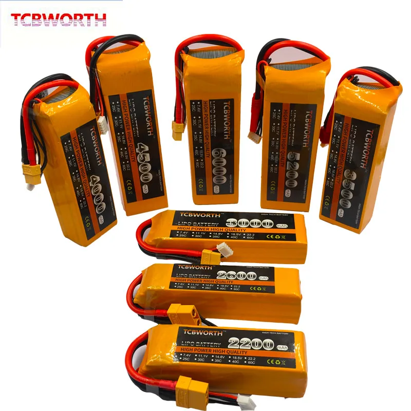 RC Lipo Battery 4S 14.8V 900mAh 1200mAh 2800mAh 3800mAh 4500mAh 5000mAh 25C 35C 60C For RC Airplane Drone Car 4S RC Battery LiPo