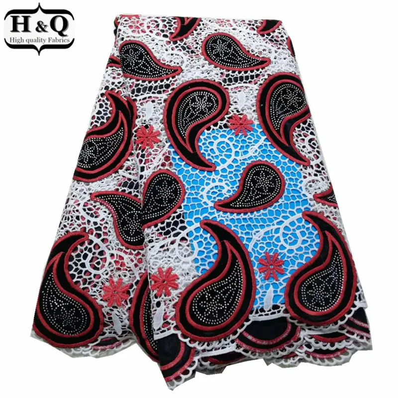 

Most Popular African Lace Fabric With Stones 5 Yards/Piece African Cord Lace 2019 Guipure Lace Supre Quality For Fashion Dress