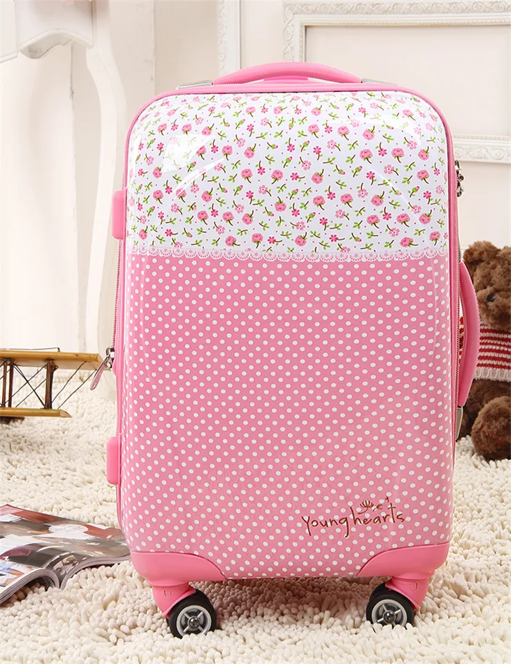pink briefcase on wheels