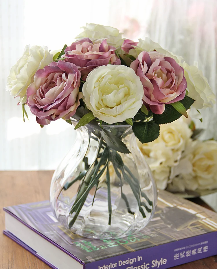 Shipping by EMS Wholesale 200pcs Fabric Round Roses Artificial Silk