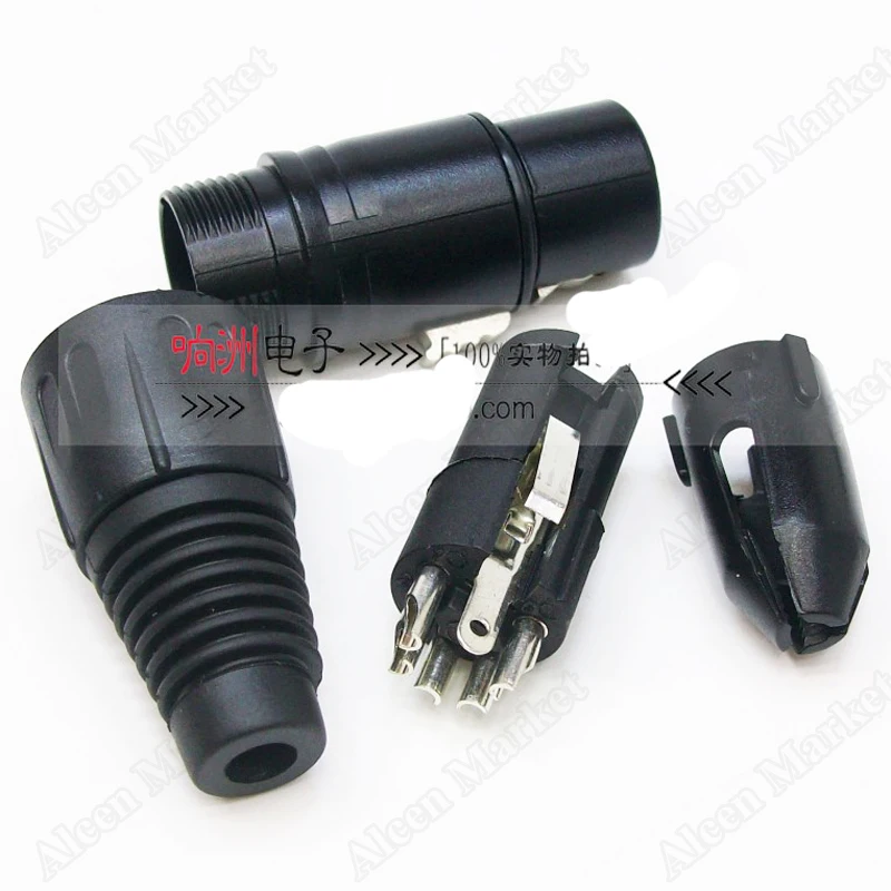 10 шт./лот 5Pin XLR штекер медные штыри серебряная консоль сбалансированный аудио