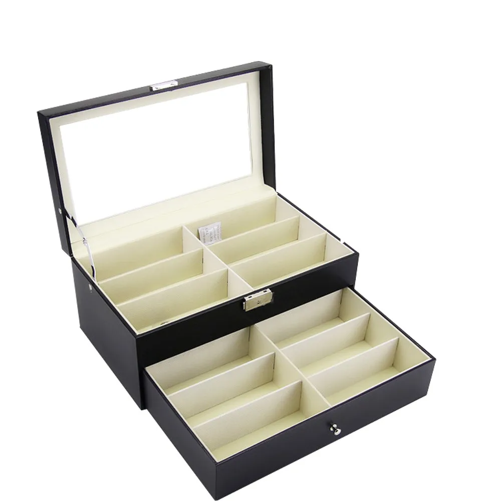 Sunglasses Box Double Layer 12 Slots Eyeglass Gift Storage Organizer