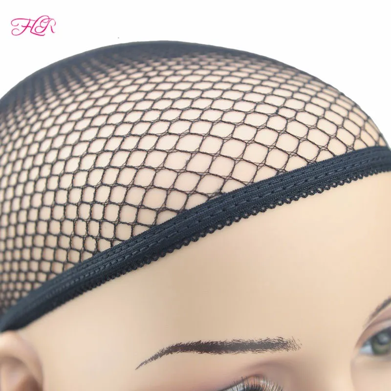 Fish Hairnets 6-500pcs Soft Wig Cap Black Hair Weaving Cap High Stretchable Elastic HairNets With Top Closed For Wig Making Caps