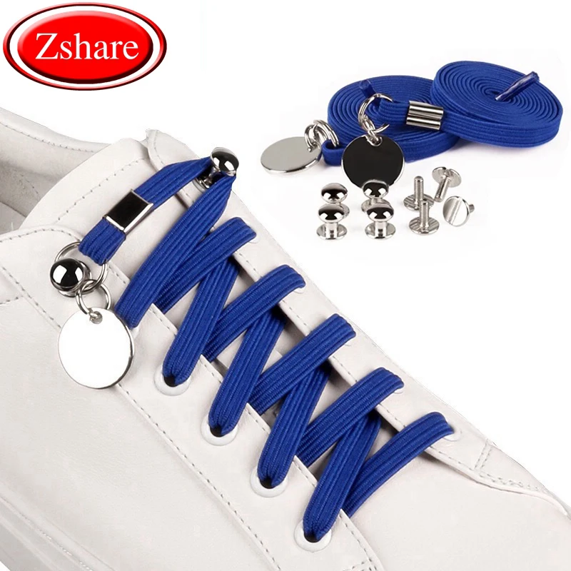 

1 pair High Quality No Tie Shoelaces Metal Buckle Quick Shoe laces Fashion Men And Women Shoes Convenient Lazy Shoe lace