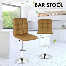 2 шт./пара дома из искусственной кожи регулируемый стержень стулья современный стиль поворотные барные стойки Кухня Кофе стул стол барные стулья современный HWC