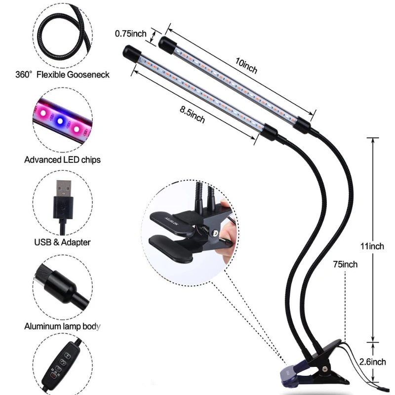 Yabstrip светодиодный свет для выращивания 5 в USB светодиодные лампы для растений полный спектр Фито лампа для внутреннего растительного рассада цветов fitolampy