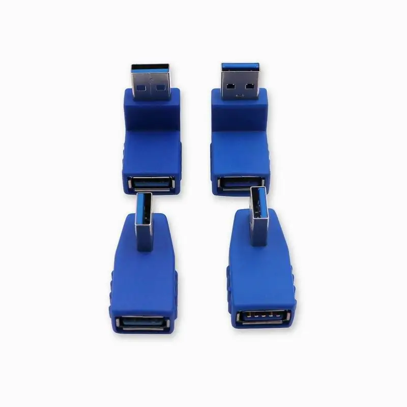 Синий 90 градусов вертикальный левый правый вверх вниз Угловой USB 3 0 штекер гнездо