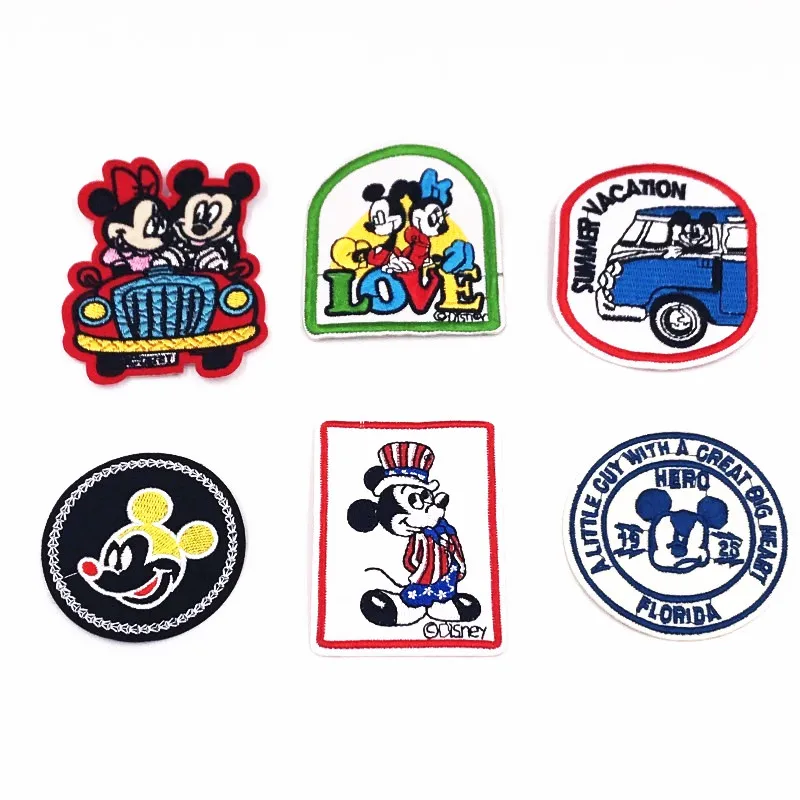 

Cartoon 1PCS Mickey Minnie Donald Duck Embroidered Iron on Sew Applique Patch chlidren Clothes Shoes Bags DIY repair Patches