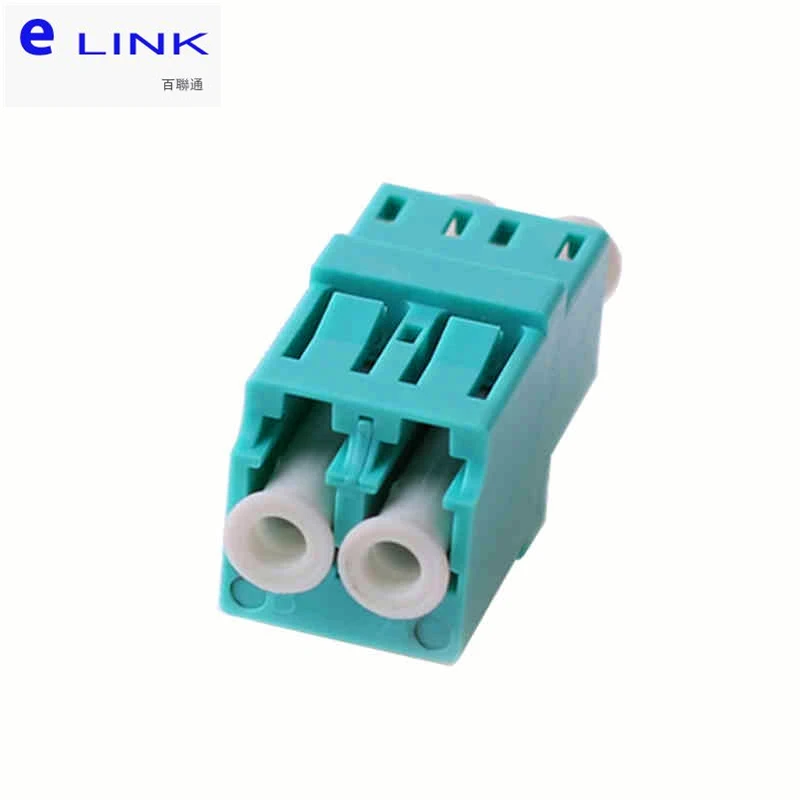 LC duplex fiber adapter SM MM OM3 OM4 OM5 blue green aqua opitcal fiber connector ftth coupler fibra optica factory supply ELINK