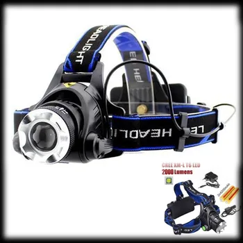 

by dhl or ems 30pcs T6 zoom lamp Headlamp Headlight XM-L XML T6 LED Head lamp Headlight 2000 Lm Zoomable Zoom