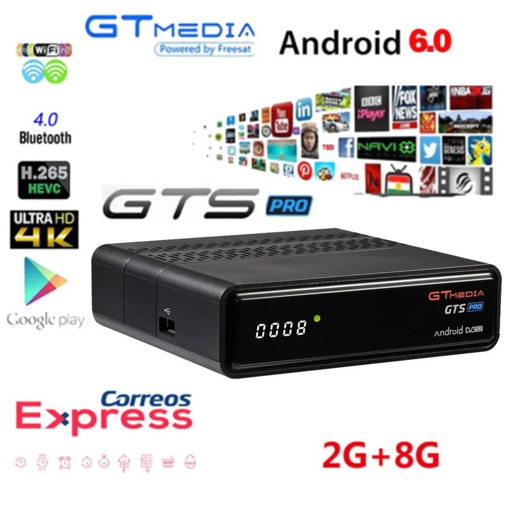 

IPTV GTmedia GTS PRO Android 6.0 TV BOX+DVB-S/S2 Smart TV BOX Built-In WiFi HD 4K Remote Control Satellite Receiver Set Top Box
