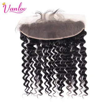 

Vanlov Brazilian Deep Wave 13*4 Ear To Ear Lace Frontal Closure Pre Plucked With Baby 100% Human Hair Remy Hair Lace Frontals