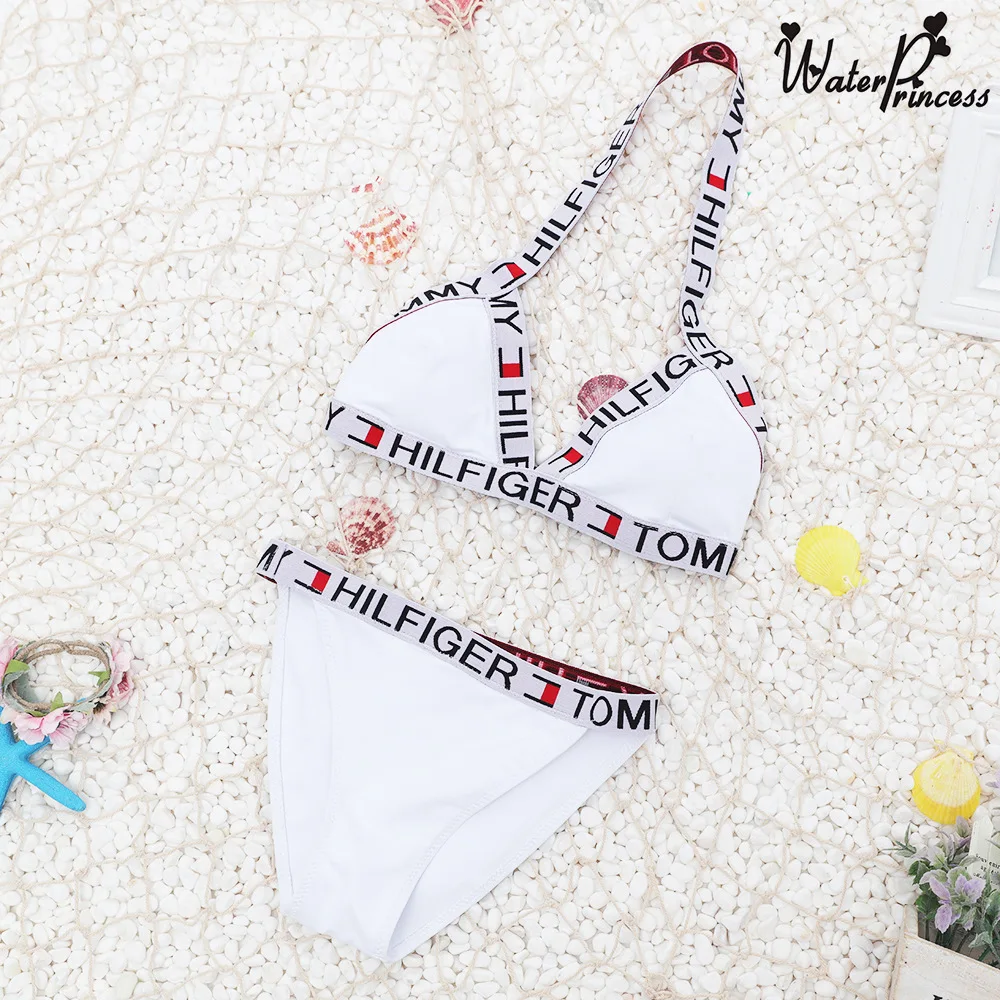 

New Women's Pure Split Swimsuit 2019 Bikini Sexy Bikinis Solid Push Up Bikini Hot Sale Bra Straps High Waist Swimwear Wom
