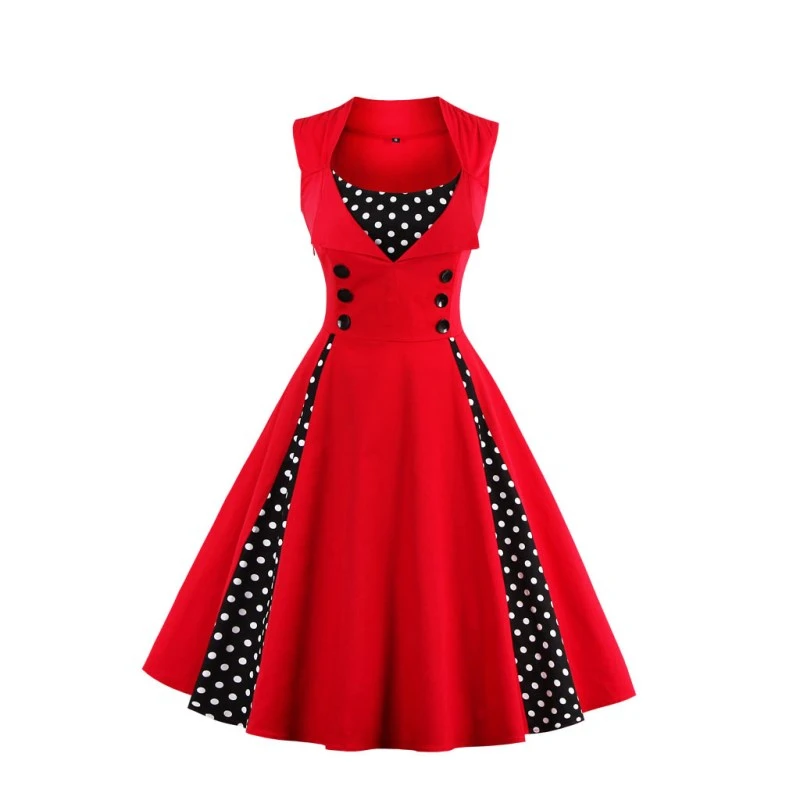 

Women Rockabilly Dress PinUp Hepburn V-neck Ball Gown Tunic Swing Vintage Woman Dresses Female Vestidos 50s 60s With Belt