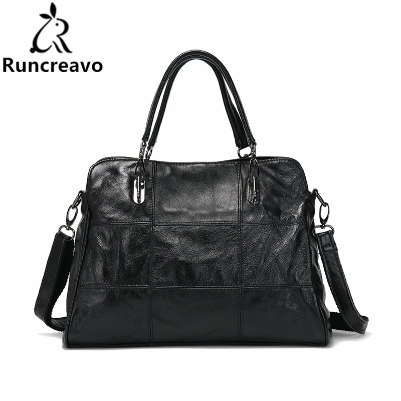 

Fashion Ladies Hand Bag Women's Genuine Leather Handbag Black Leather Tote Bag Bolsas femininas Female Shoulder Bag.