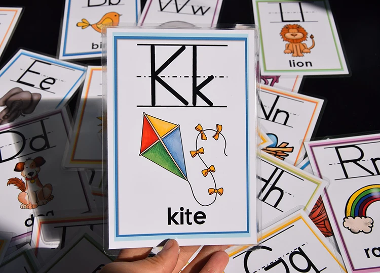 Flash com Animais Cartões de Palavra Educativos para Crianças Auxiliares de Ensino Alfabeto Inglês Aprendizagem Cartão Cedo Brinquedos Professor 26 15 Computers & Electronics