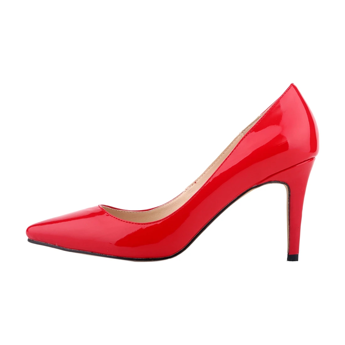 

LOSLANDIFEN women's pointed toe stiletto High-heeled Shallow mouth high heels shoes Red