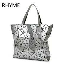 RHYME Fold Diamond Woman Bag Lattice Tote Quiltied Geometry Handbag Ladies Geometric Shoulder Bag