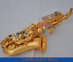 Professional атласная Золото изогнутые сопрано саксофоны высокое F # Sax ушка ключ ж/чехол