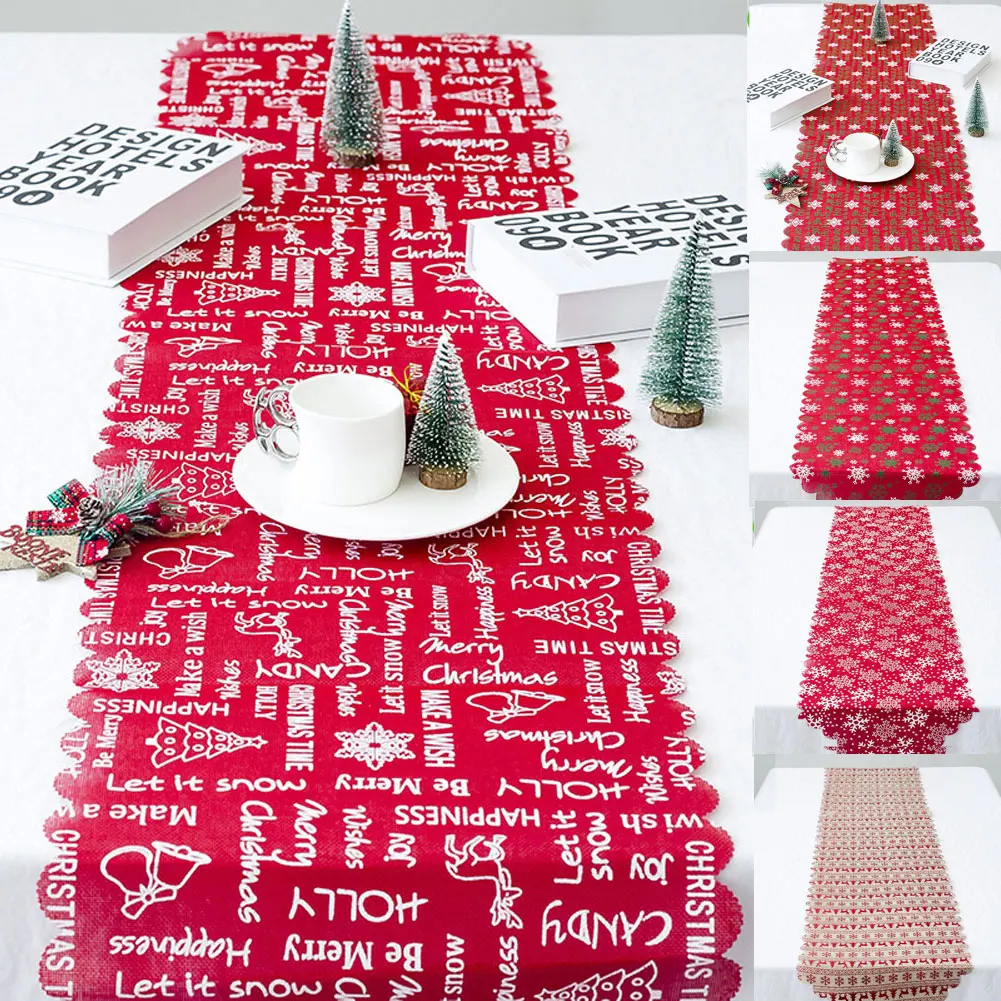 170cm X 35cm Xmas Christmas Luxury Table Runner Tablecloth Accessories 5 Designs Santa Party Decoration Home Decor New Table Runners Aliexpress