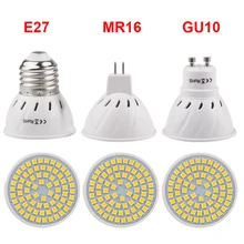 Светодиодный лампы 220 V E27 MR16 GU10 2835SMD 4 Вт 6 Вт 8 Вт Светодиодный свет лампы базы лампада светодиодные лампочки для домашняя люстра