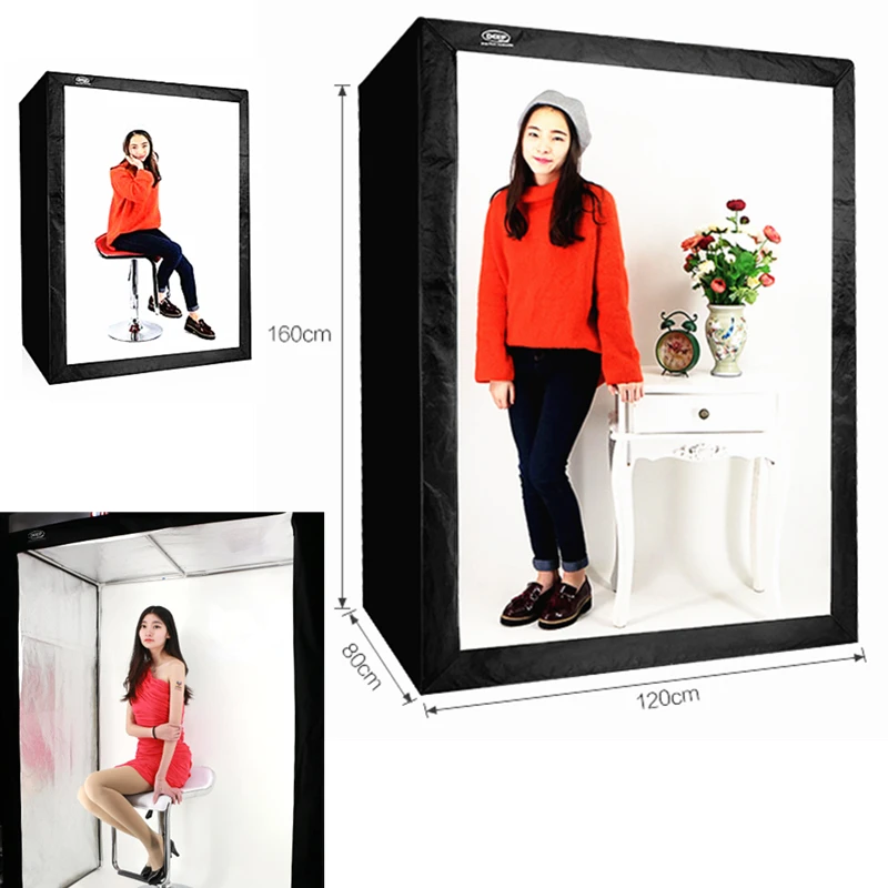

160cm 5.25ft Photo Tent Tabletop Shooting LED Lighting Softbox Studio Box w/ Dimmer for Kid Clothes Guitar Doll Small Furniture