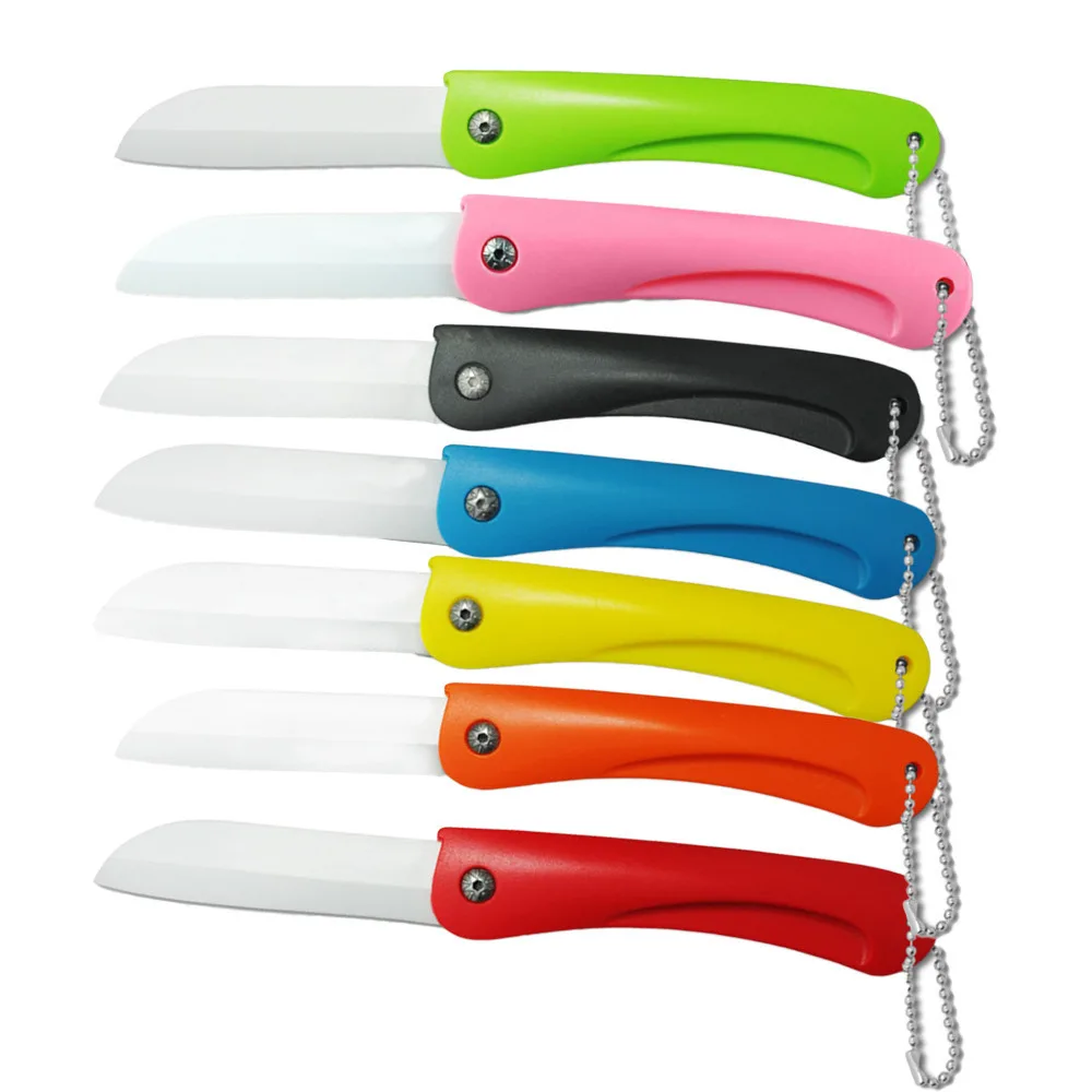 Ultra Sharp 3'' Ceramic Knife Fruits Folding Knives Pocket Portable