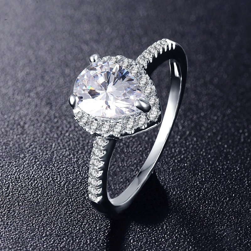ANFASNI Unique Design Elegant Wedding Rings Silver Color Micro Inlay AAA Zirconal For Unisex Jewelry Bijouterie CRI0137-B