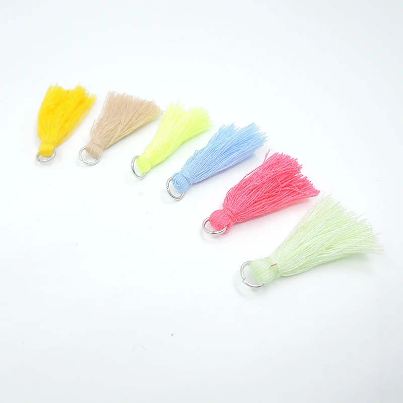 

10pcs/lot 30mm small cotton tassels with jump ring for diy bracelet jewelry making accessories mini tassels cords for earrings