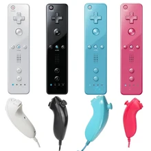 NEW Wireless Remote Controller and Nunchuk Controller for Nintendo Wii with MOTION PLUS Protective Silicone Case W/B/P Gamepads